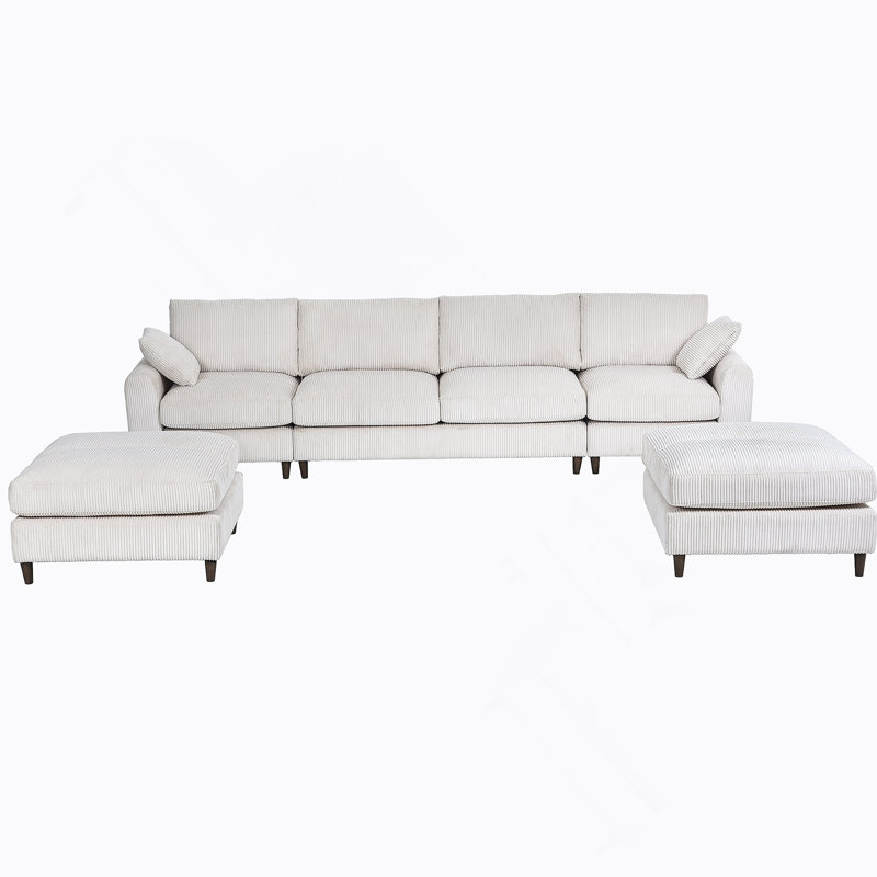Ensemble de canapé modulaire polyvalent avec rangement supplémentaire et coussins amovibles pour tous les espaces, Beige