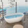 69 in. x 29.5 in. Freestanding Stone Solid Surface Soaking Tub with Overflow and Pop-Up Drain, Matte White