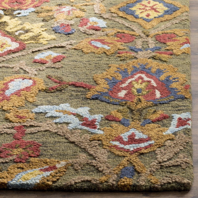Tansy Wool Floral Indoor Rug, Rectangle 2'3" x 4'