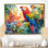Aquarelle, perroquet sous les tropiques I - oiseau, art mural