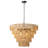 Caytlen 8-Light Dimmable Hand-Woven Rattan Tiered Chandelier