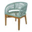 Chaise de salle à manger d'extérieur Davenwood moderne de style côtier en bois d'acacia massif avec dossier et coussins en corde tressée-135387721