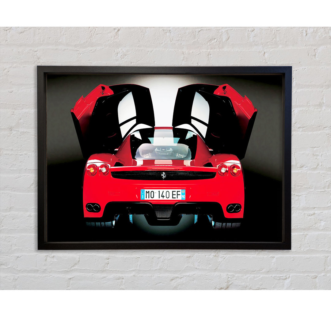 Ferrari Rear Bat Winged Doors Red - Single Picture Frame Kunstdrucke auf Leinwand