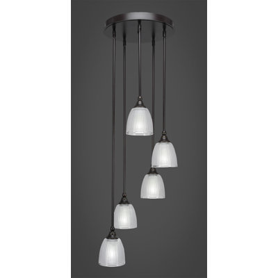 Luminaire suspendu suspendu en grappe 5 lumières Shamar