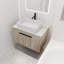 Ensemble de meuble-lavabo moderne 30 po avec lavabo en céramique, meuble-lavabo mural en chêne blanc avec porte à fermeture en douceur