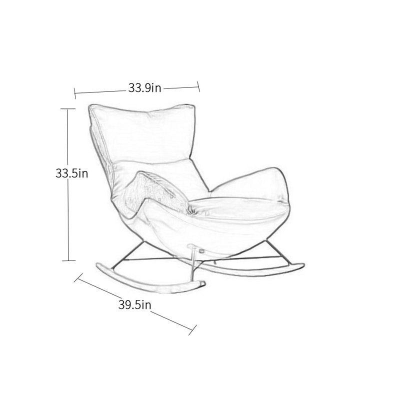 Chaise berçante confortable et élégante, Brun