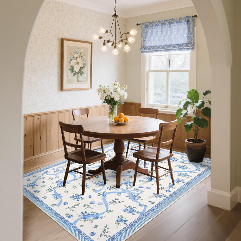 Tapis décoratif lavable, Blue, Rectangle 10' x 13'