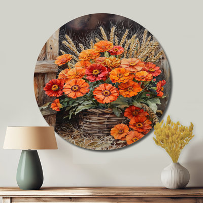 Persinger - Traditional Orange Metal Wall Art