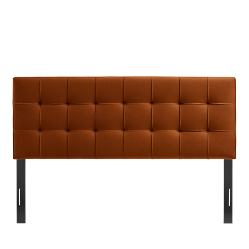 Tête de lit double en velours Peyton Performance, Rouille, Lit double