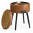 Synthetic Leather Round Ottoman With Storage-99313099