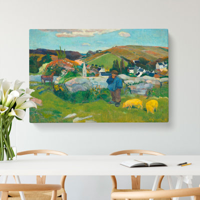 The Swineherd by Paul Gauguin - Wrapped Canvas Painting