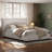 Upholstered Platform Bed With Linen Fabric Pillow-Back Headboard