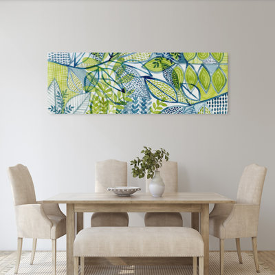 «Serene Botanical Leaves», paysage abstrait, art mural