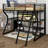 Full Size Metal Gaming Loft Bed With Built-In Work Station, Open Wardrobe, LED And Multiple Storage