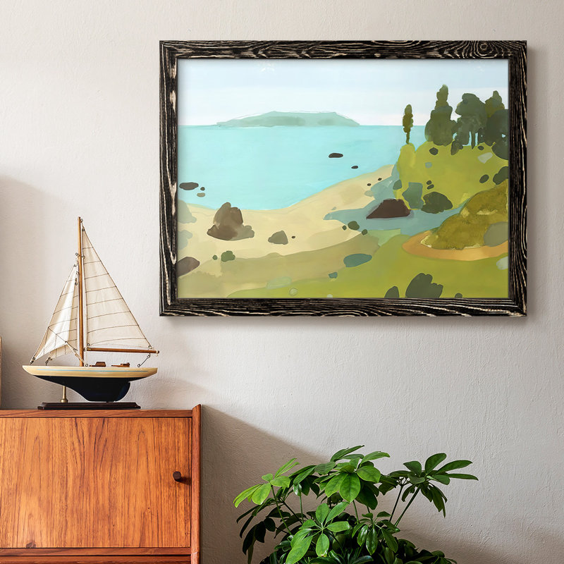 Coastal Inlet II - Toile tendue avec châssis rustique, H 14 po x l 20 po x P 1,5 po, Noir
