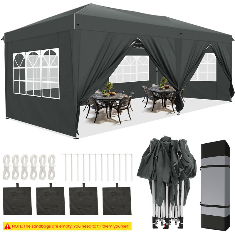 3m x 2m Metal Vault Canopy, Grey