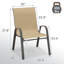 Ensemble de 6 chaises de patio pour l'extérieur, empilables et légères avec structure en polyester et revêtement en PVC toutes saisons-1848357086