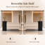 Bureau de réception moderne à deux tons de luxe avec tablette latérale réversible, rangement intelligent et éclairage ambiant à DEL pour le hall d'entrée du bureau / de la clinique / de l'hôtel-128990024