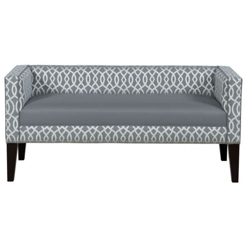 Lara Upholstered Bench, Turquoise (8789 91), Black