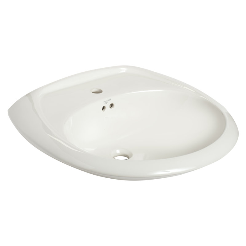 Lavabo de salle de bain piédestal en porcelaine vitreuse avec trop-plein 23,875 "Maverick, Monotrou