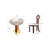 Round Double-person Sintered Top Dining Table Set