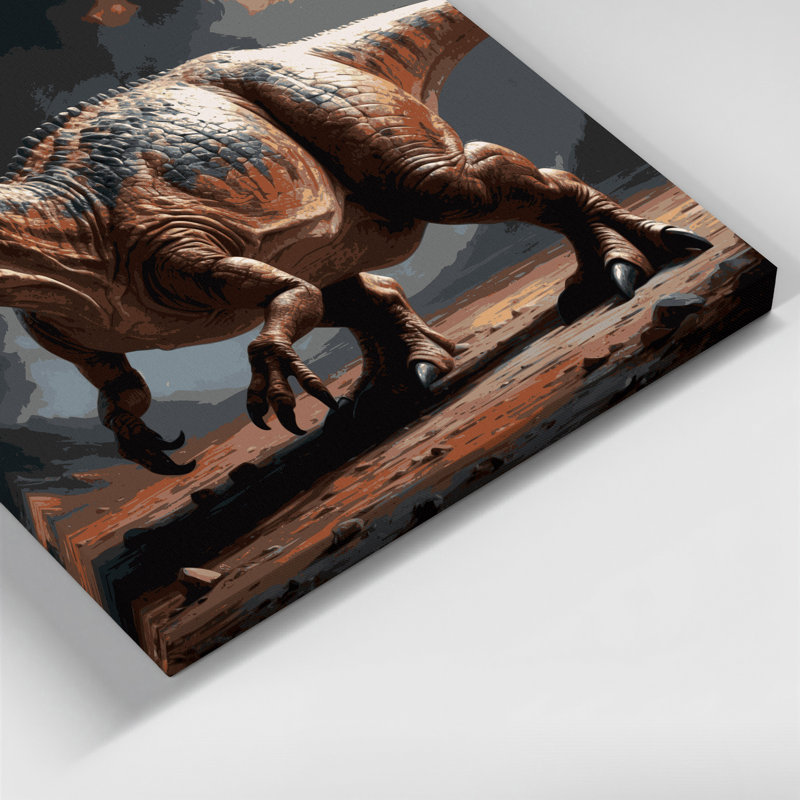 «Dinosaur Acrocanthosaurus», art mural sur toile brune, H 32 po x l 32 po