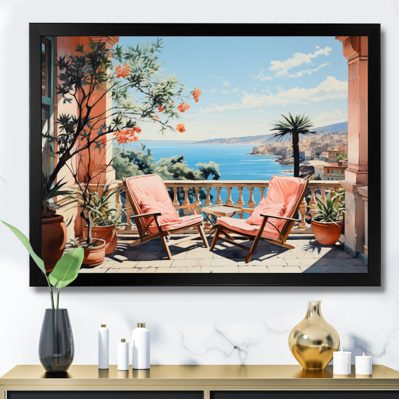 La Dolce, côte italienne III - Italie, art mural, H 16 po x l 32 po x P 1 po, Cadre photo noir