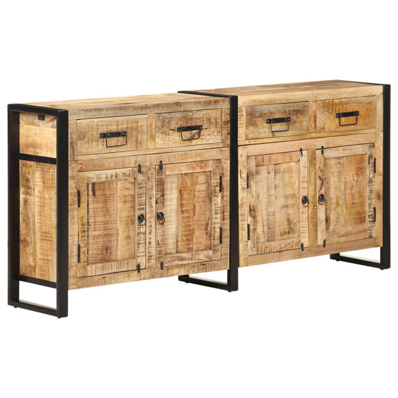 Romford 172cm Solid Wood Sideboard, Natural/Black