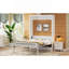 Lit escamotable double avec 2 tiroirs, beige