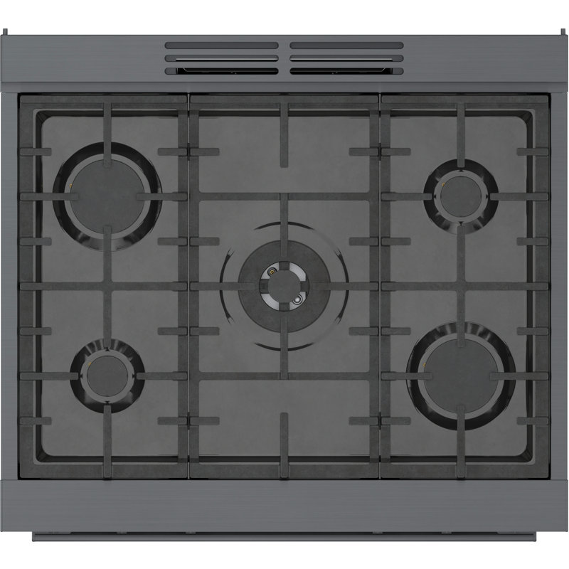 800 Series 30" 4 cu. ft. Freestanding Dual Fuel Range with True European Convection, Black