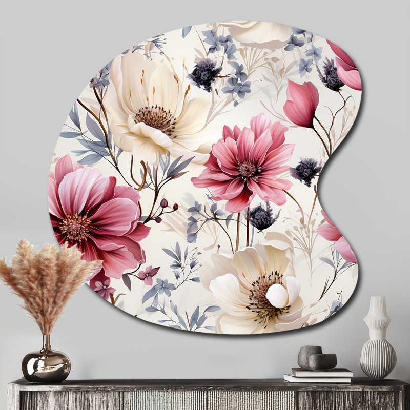 Hamrick - Décoration murale irrégulière en métal à motif floral, H 33 po x l 33 po