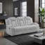 Canapé inclinable double gris clair avec porte-gobelets en velours côtelé de qualité supérieure Ultra Comfort-1406749360