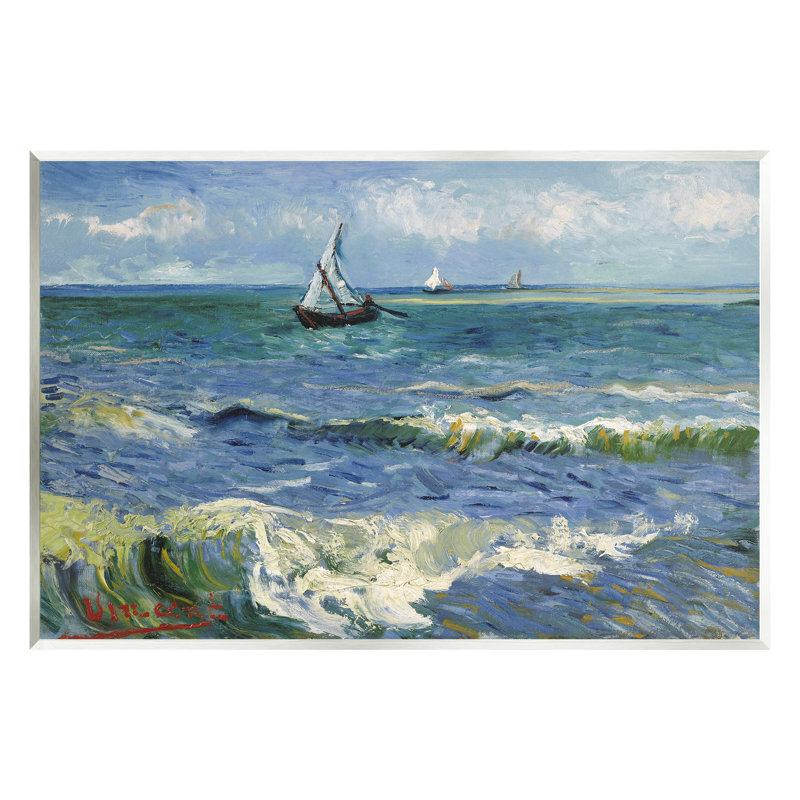 La mer aux Saintes-Maries-De-La-Mer par Vincent Van Gogh par One1000paintings - Peinture sans cadre sur panneau de fibres à densité moyenne