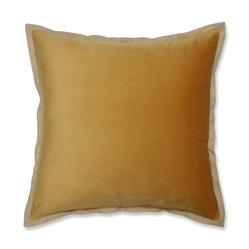 Coussin Flange Loden, Jaune, 18 po x 18 po