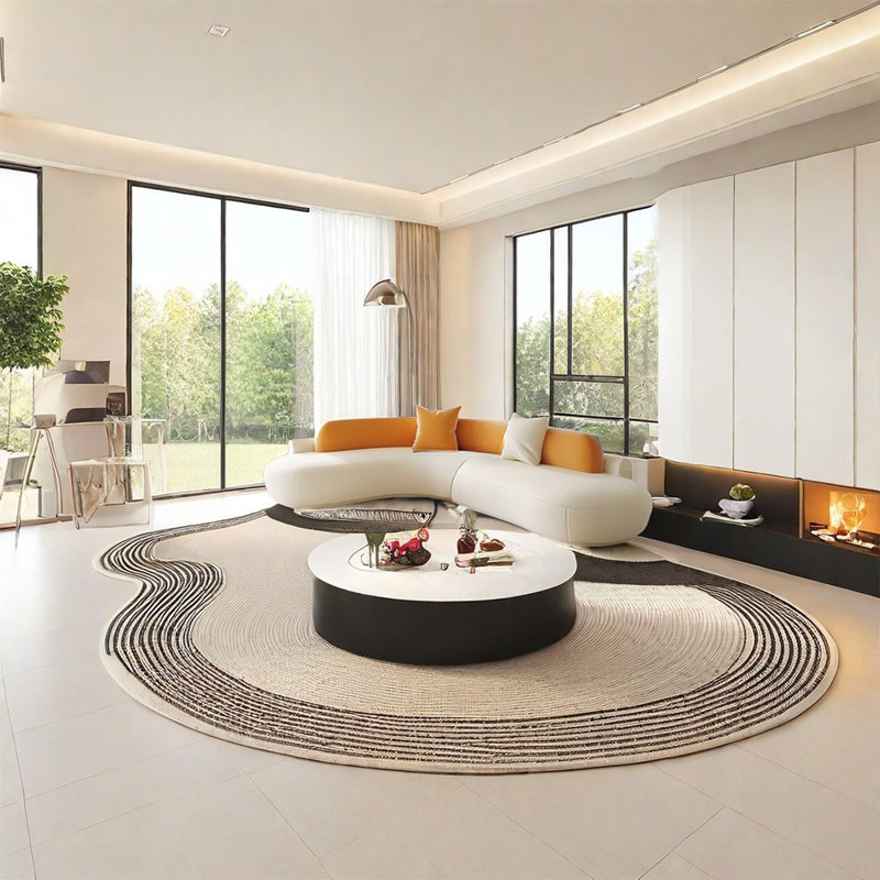 Italian minimalist corner shaped sofa, 3, 27.56" H x 82.68" W x 82.68" D