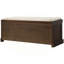 Banc de rangement rustique avec 3 paniers en rotin classiques amovibles, banc d'entrée avec coussin amovible (espresso)-166584923