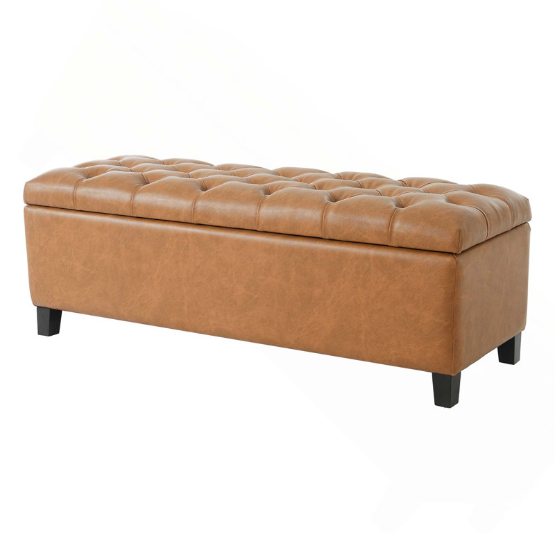 Ottoman Bench With Storage, Brown