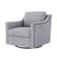 Fauteuil ergonomique pivotant à 360 degrés avec structure en fer et en lin de coton, chaise moderne à 360 ° douce pour la chambre à coucher
