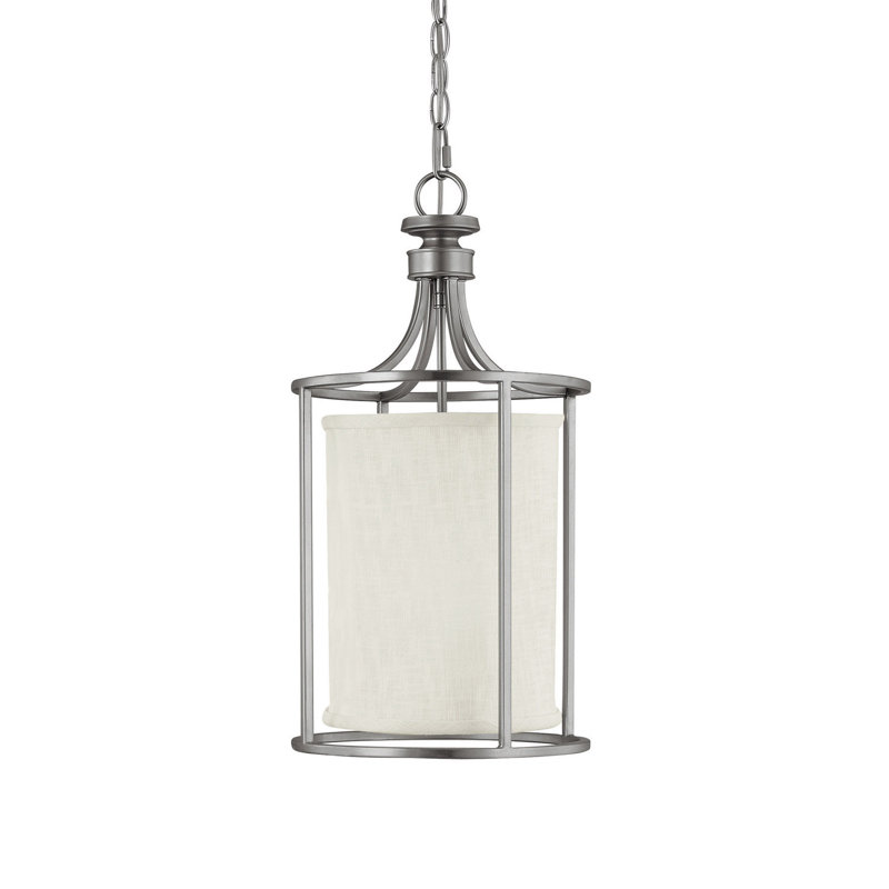 Luminaire suspendu pour bouteilles 2 lumières lanterne Vandyke, H 28 po x l 14 po x P 14 po, Bronze brillant, Beige