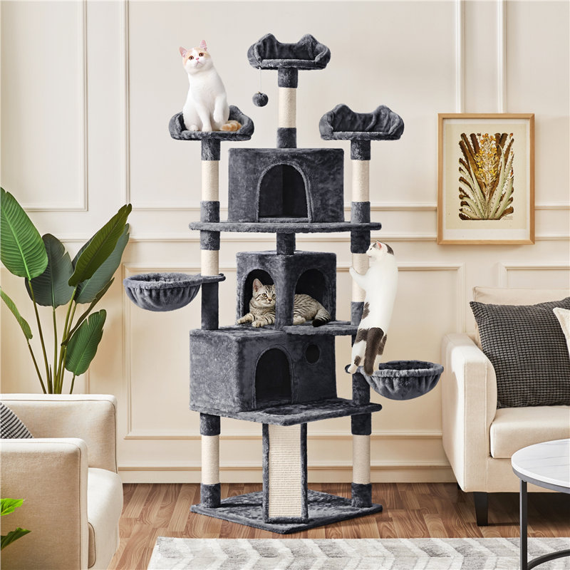 192cm H Cat Tree, Dark Grey