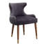 Chaise contemporaine en velours gris - rembourrée avec un matériau fin, dossier incurvé, garniture en métal élégante, pieds d'appoint en bois d'hévéa, avec mousse dense, design, robustesse décorative-773200297