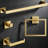 Premium Brushed Gold Bathroom Hardware Set - 4-Piece Stainless Steel Wall Mounted Towel Bar Kit with Square Design for Modern Bathrooms