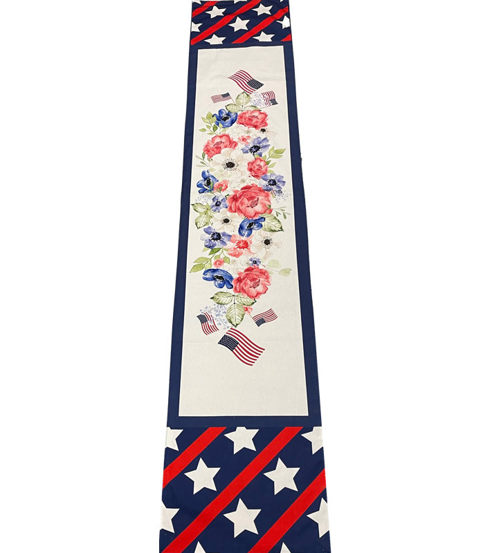 Rectangular Floral Halloween Cotton Table Runner