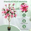 Arbre de magnolia artificiel 51 po avec troncs multicolores à feuilles de peva élégantes-701437036