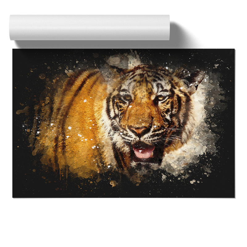 Tiger Paint Splash - Frameless Print, 42cm H x 59cm W x 0.1cm D