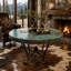 72" Round Oxidized Copper Dining Table | Hand-Forged Wrought Iron Base |