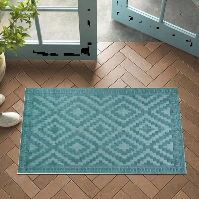 Geometric Kilim, Grey Cream, Rectangle 60 cm x 110 cm