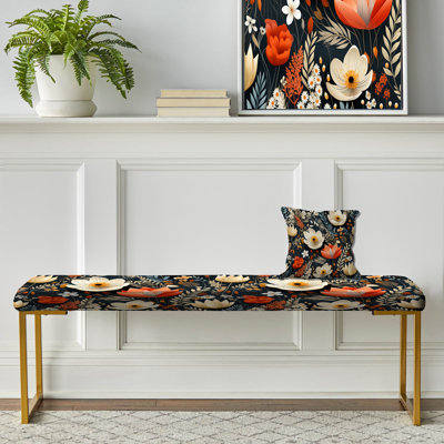 Banc rembourré or