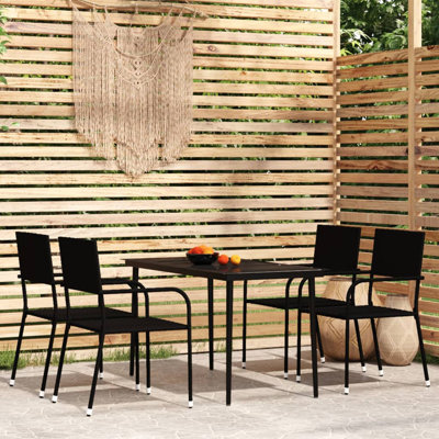 Kujo 4 - Person Wicker Patio Dining Set with Rectangular Table