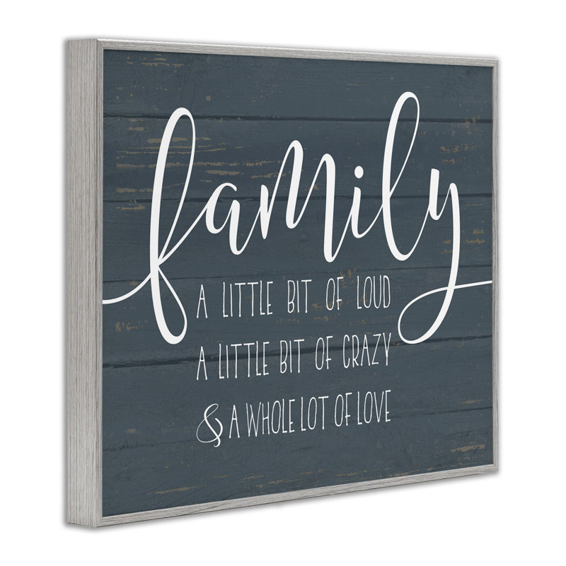 «Family Loud Crazy Love» par Lettered and Lined - impression d'art textuel, Estampe numérique Farmhouse, H 16 po x l 20 po